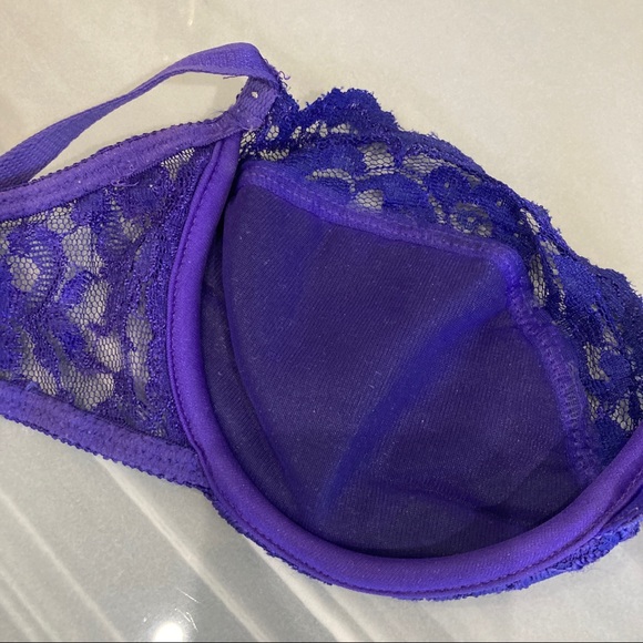 EUC Lily of France 36C Purple Lace Underwire Bra - Picture 5 of 6